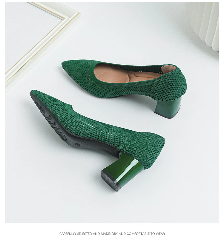 Zapatos de Tacón Alto para Mujer, Primavera-Otoño 2026, Nuevos, Tejidos Suaves, Transpirables y Cómodos