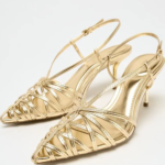 Sandalias de tacón alto fino con punta hueca y estilo bohemio a la moda, transpirables, para mujer, con adhesivo.