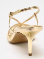 Sandalias de tacón alto fino con punta hueca y estilo bohemio a la moda, transpirables, para mujer, con adhesivo. - Imagen 4