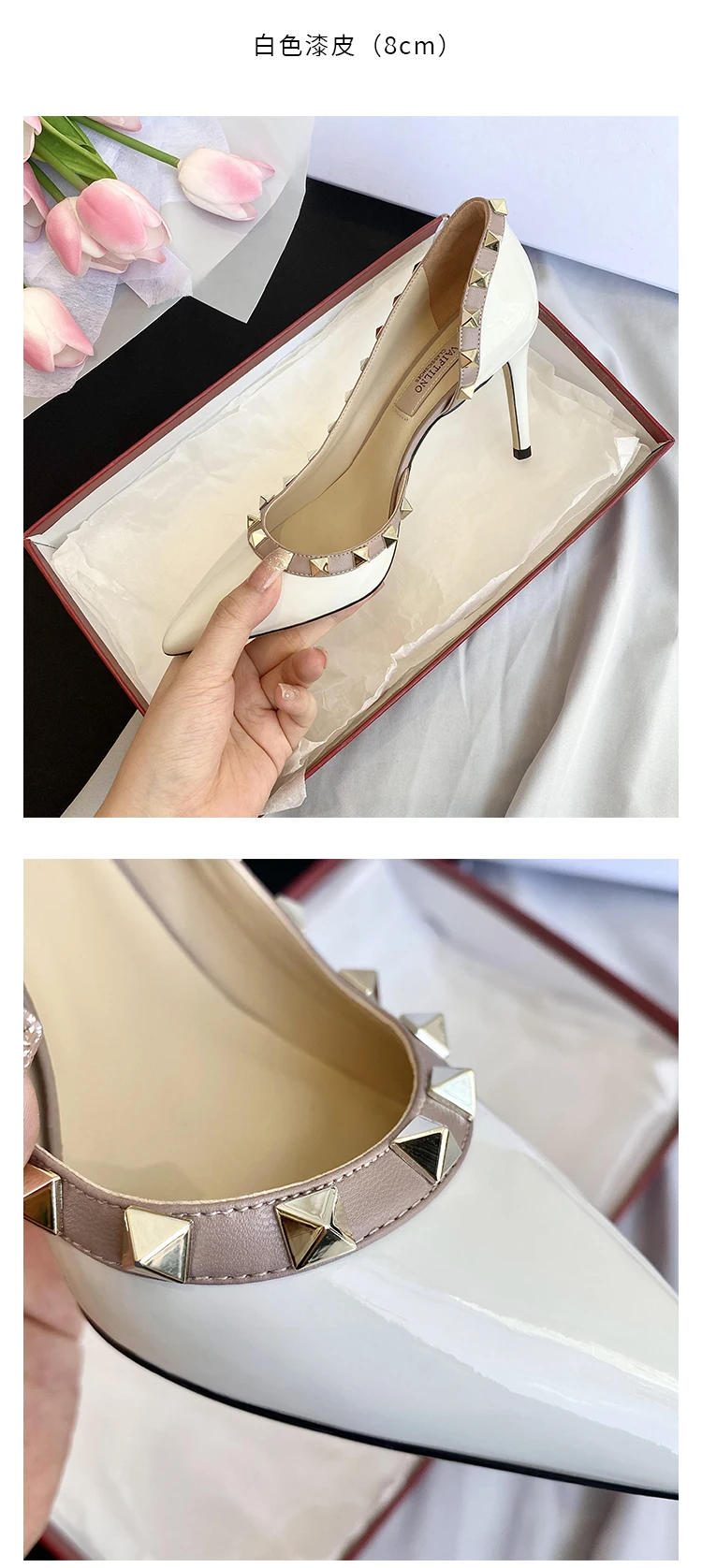 Zapatos de Mujer de Marca de Lujo, Sandalias de Verano con Remaches, Tacones Altos, Laterales Abiertos, de Cuero, Moda Femenina, Zapatos de Fiesta para Damas 2026
