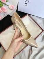 Zapatos de Mujer de Marca de Lujo, Sandalias de Verano con Remaches, Tacones Altos, Laterales Abiertos, de Cuero, Moda Femenina, Zapatos de Fiesta para Damas 2026