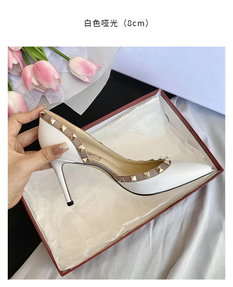 Zapatos de Mujer de Marca de Lujo, Sandalias de Verano con Remaches, Tacones Altos, Laterales Abiertos, de Cuero, Moda Femenina, Zapatos de Fiesta para Damas 2026