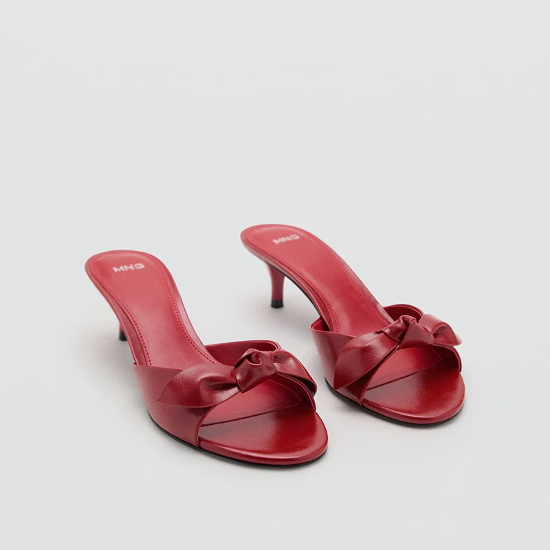 Sandalias de Tacón Alto para Mujer Mango, Verano 2025, con Lazo de Mariposa, Estilo Hada, Versátiles, con Tira Ancha, Fáciles...