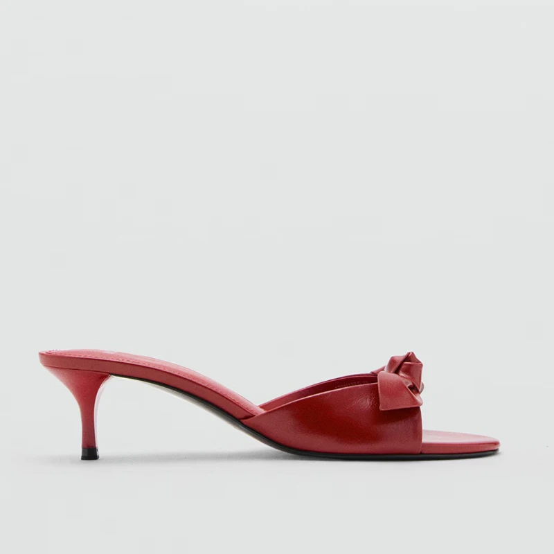 Sandalias de Tacón Alto para Mujer Mango, Verano 2025, con Lazo de Mariposa, Estilo Hada, Versátiles, con Tira Ancha, Fáciles...