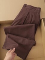 Pantalones anchos de algodón de cintura alta estilo coreano para mujer, pantalones informales holgados de corte recto, pantal... - Imagen 3