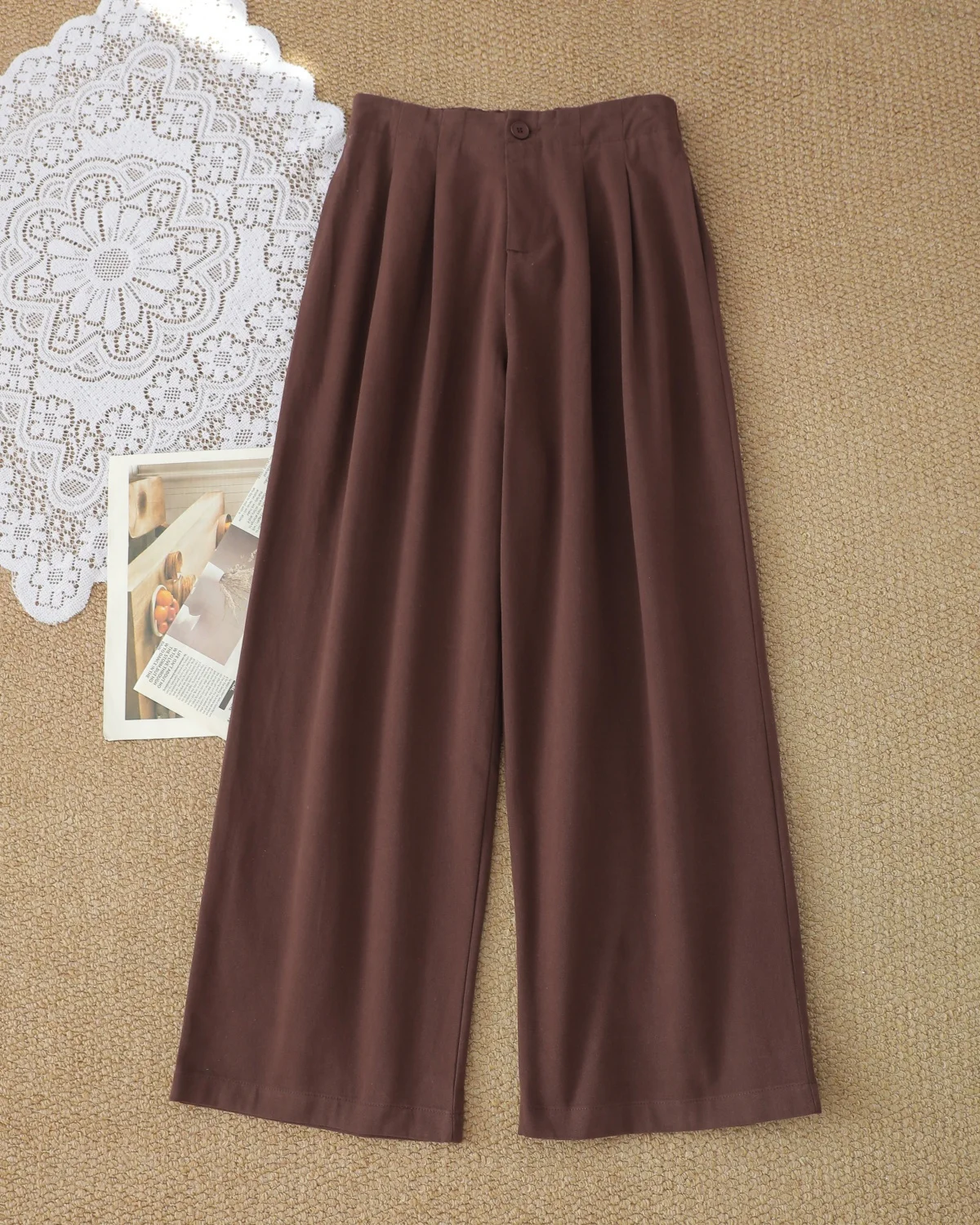 Pantalones anchos de algodón de cintura alta estilo coreano para mujer, pantalones informales holgados de corte recto, pantal...