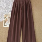 Pantalones anchos de algodón de cintura alta estilo coreano para mujer, pantalones informales holgados de corte recto, pantal...