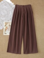 Pantalones anchos de algodón de cintura alta estilo coreano para mujer, pantalones informales holgados de corte recto, pantal...