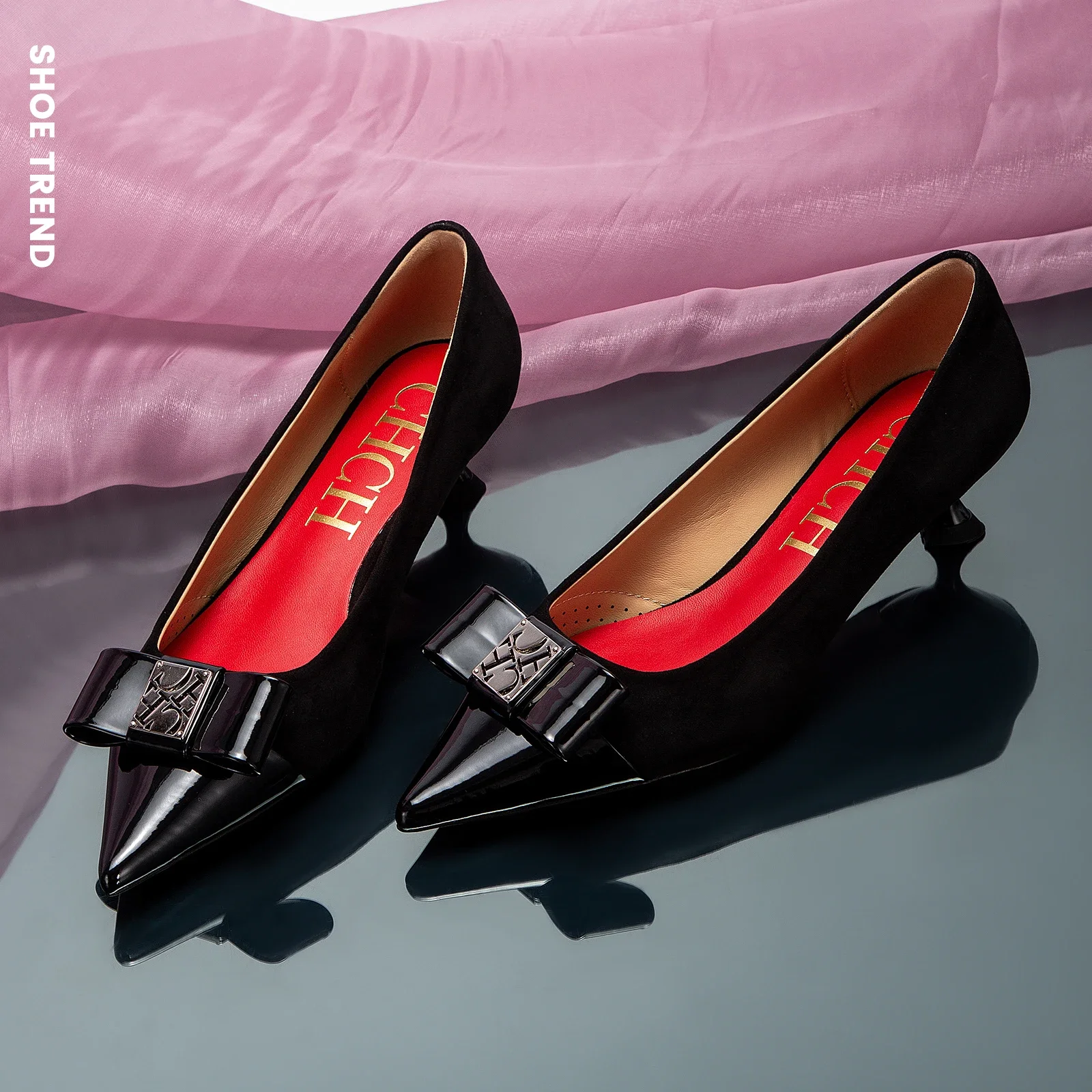 110252-gehlut.jpg Zapatos de tacón con correa para mujer, calzado clásico Retro con punta puntiaguda, moda, nuevos, cómodos, versátiles, con letras impresas - Imagen 1