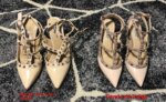 VAIFTILNO Zapatos de tacón alto con punta y remaches para mujer, sandalias de verano con tacón fino y correa envolvente con r... - Imagen 5