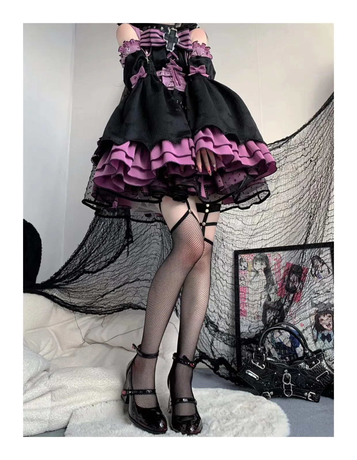 Zapatos de tacón alto Punk gótico para mujer, calzado de charol, Lolita, con correas en el tobillo, color negro, Mary Jane, Y2K, 2024
