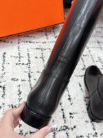 Botas altas de marca para mujer, de lujo, para otoño e invierno, con suela gruesa plisada, tacón, entresuela de cuero, botas de caballero. - Imagen 3