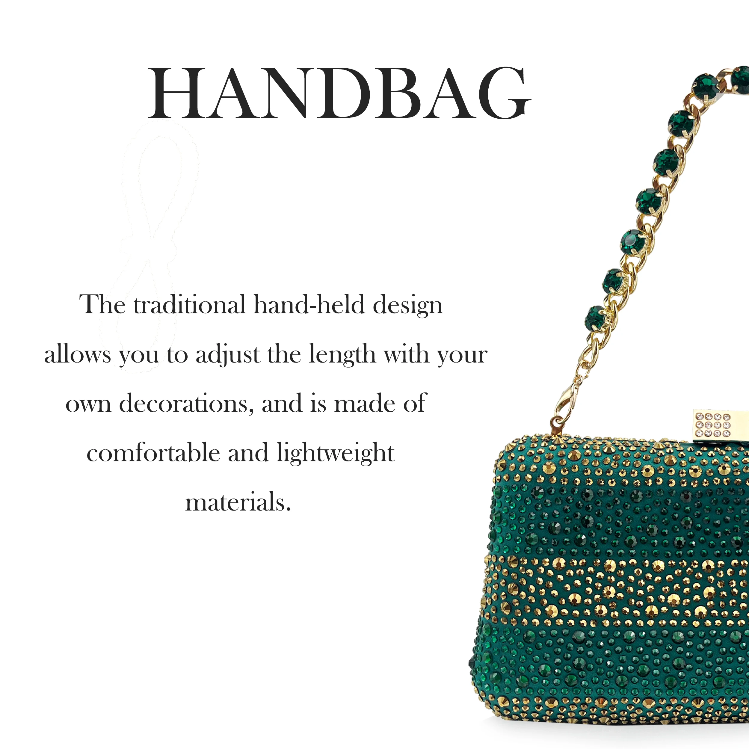 Conjunto de Zapatos y Bolso Verdes de Diseño Italiano de Lujo para Mujer, con Pedrería, para Bodas y Fiestas, 2026