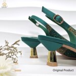 Conjunto de Zapatos y Bolso Verdes de Diseño Italiano de Lujo para Mujer, con Pedrería, para Bodas y Fiestas, 2026 - Imagen 3