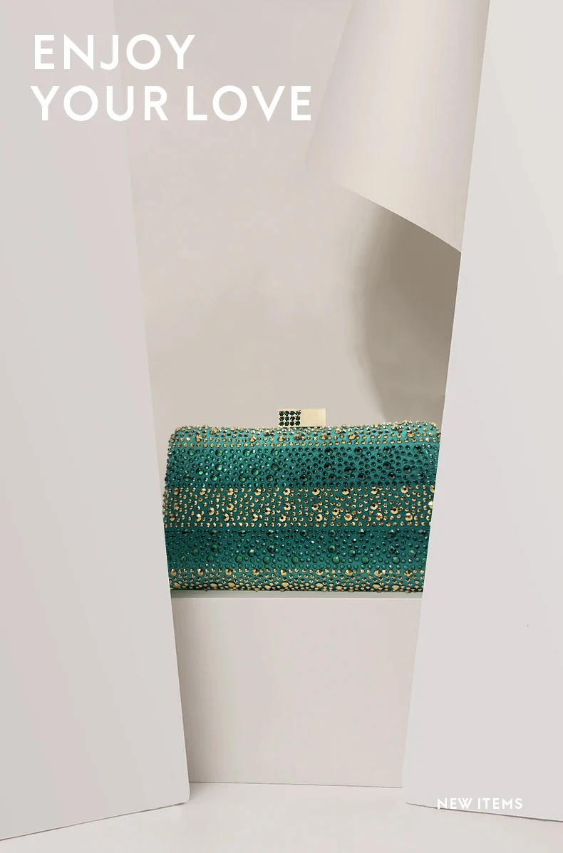 Conjunto de Zapatos y Bolso Verdes de Diseño Italiano de Lujo para Mujer, con Pedrería, para Bodas y Fiestas, 2026