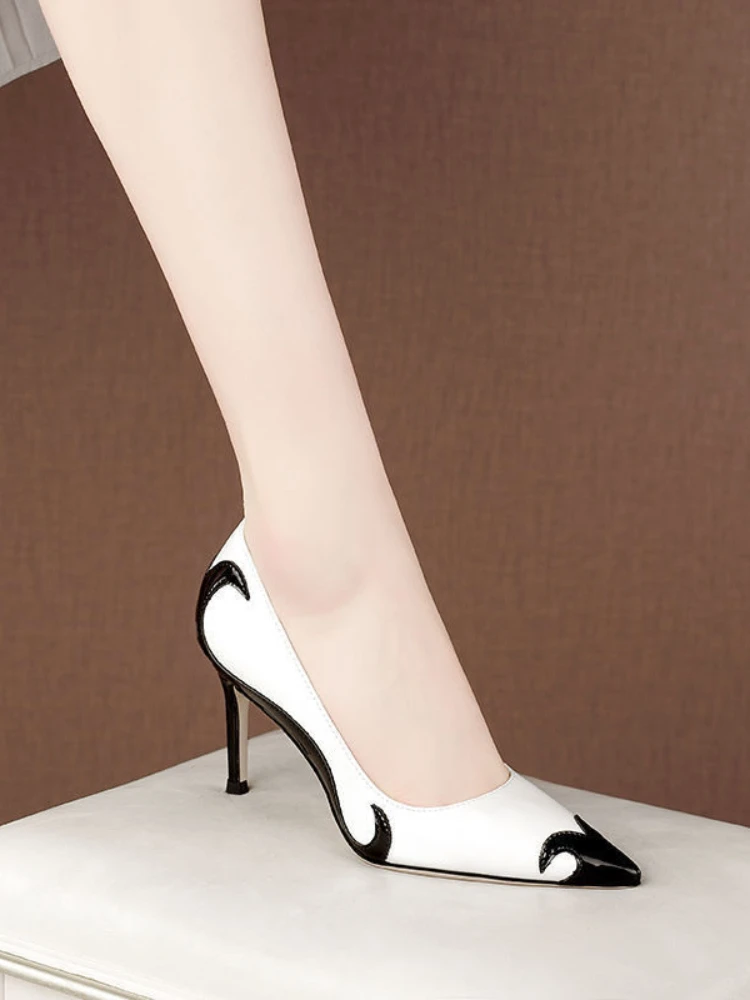 Novedad de verano, sandalias de tacón de aguja con punta estrecha, zapatos de tacón alto para mujer, zapatos de fiesta para banquete, zapatos de boda a la moda, zapatos de tacón de 6,5-9cm