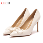 CHCH Tacones altos para mujer Nuevos zapatos de mujer con hebilla de metal puntiaguda para fiesta de carnaval 9 cm - Imagen 3