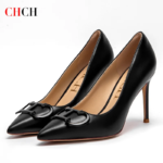 CHCH Tacones altos para mujer Nuevos zapatos de mujer con hebilla de metal puntiaguda para fiesta de carnaval 9 cm - Imagen 2