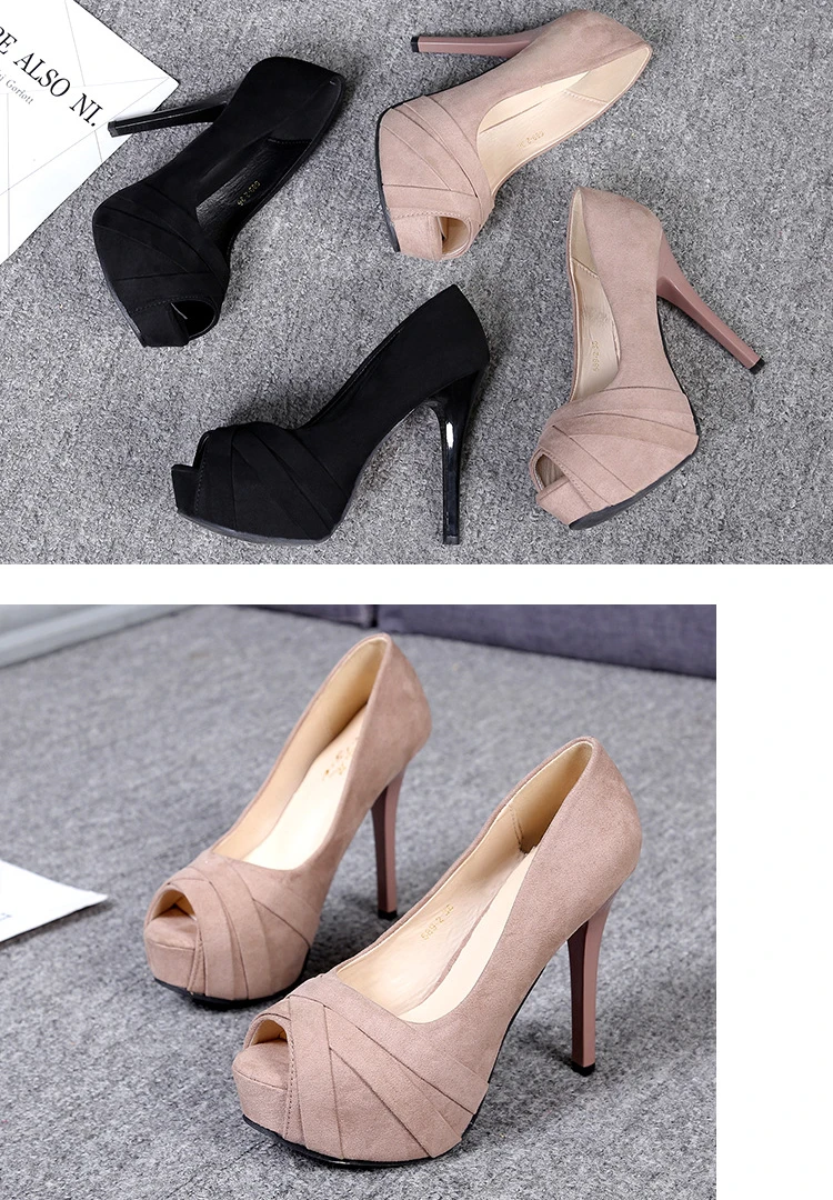 2025 zapatos de plataforma mujer Peep Toe 12CM tacones altos de moda 34-40 bombas zapatos de mujer desnudos sexis tacones altos zapatos de novia de boda