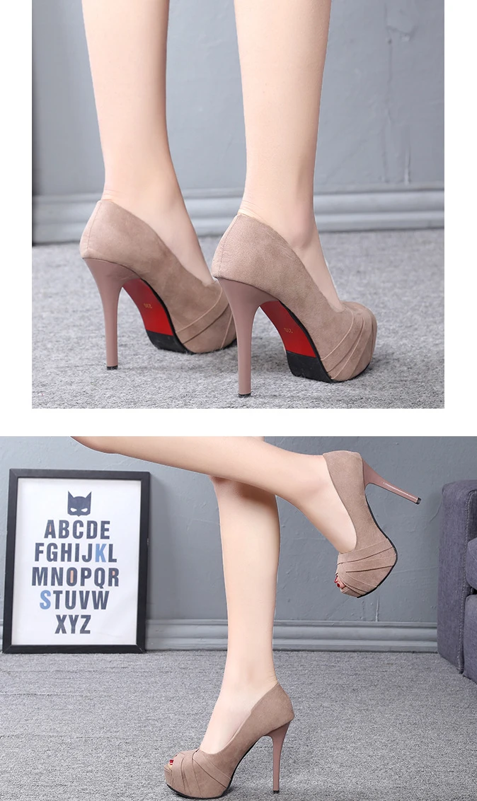 2025 zapatos de plataforma mujer Peep Toe 12CM tacones altos de moda 34-40 bombas zapatos de mujer desnudos sexis tacones altos zapatos de novia de boda