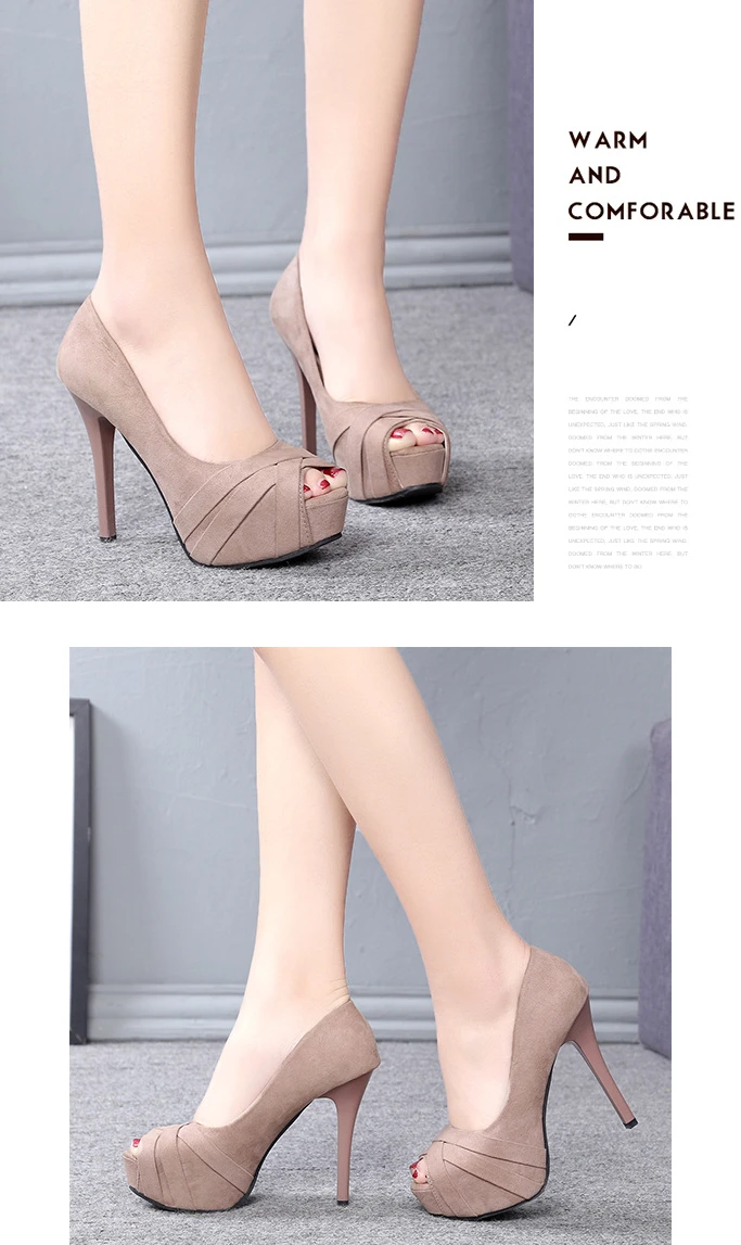 2025 zapatos de plataforma mujer Peep Toe 12CM tacones altos de moda 34-40 bombas zapatos de mujer desnudos sexis tacones altos zapatos de novia de boda