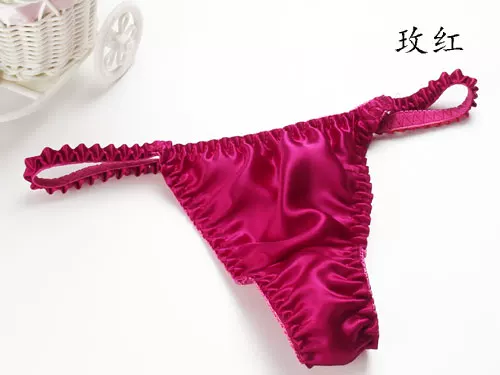 Tanga de satén Sexy para mujer, ropa interior de talla grande, bragas de tiro bajo, Tanga corto sin costuras de secado fácil y transpirable, nuevo