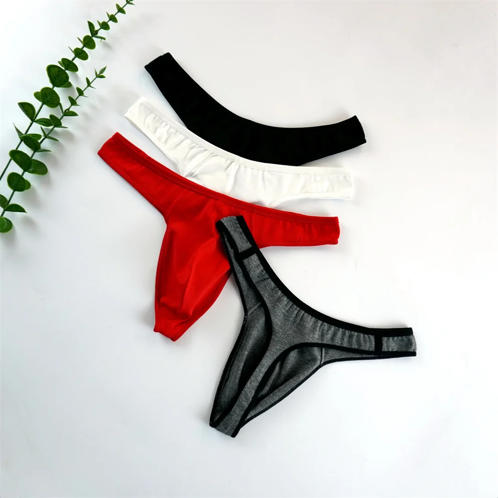 4 Uds. De Tanga para Hombre, bolsa de algodón sin costuras, Tanga Sexy para Hombre, suspensorio, bolsa para pene, Tanga fino transpirable, calzoncillos masculinos