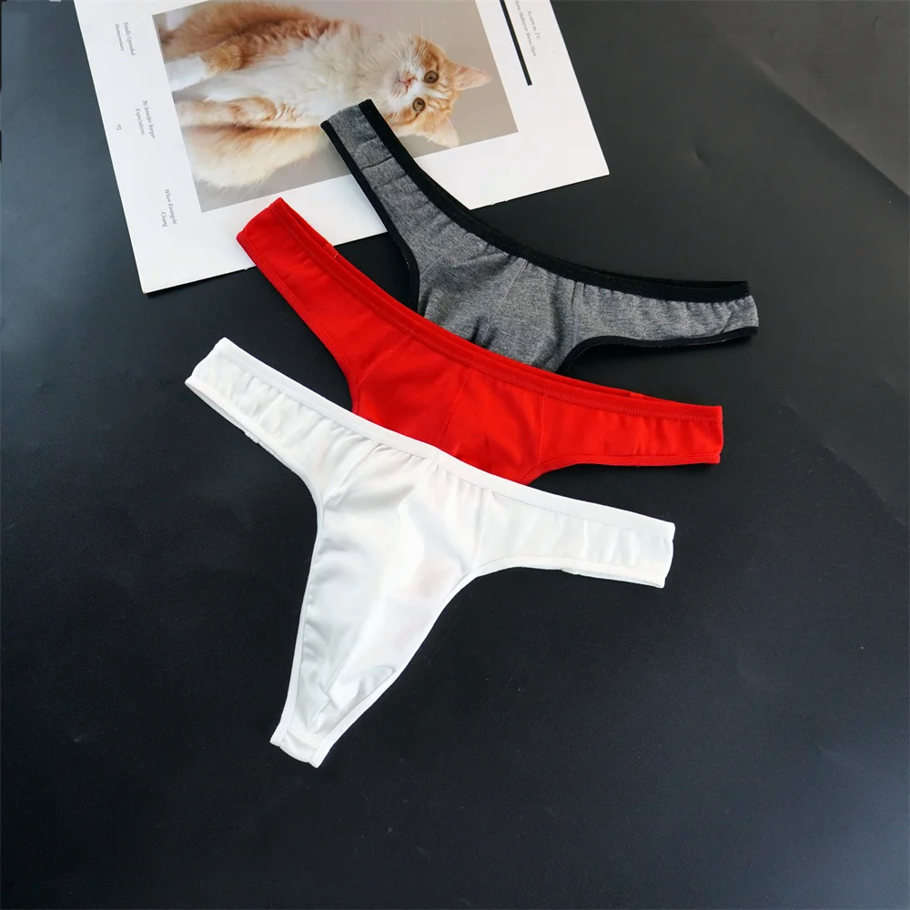 4 Uds. De Tanga para Hombre, bolsa de algodón sin costuras, Tanga Sexy para Hombre, suspensorio, bolsa para pene, Tanga fino transpirable, calzoncillos masculinos