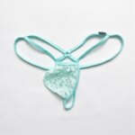 Lencería para Hombre, Bikinis de Encaje Transparente con Bolsa en U, Ropa Interior con Cinturón Delgado, Tanga de Cintura Baja, Tanga Transparente, Pantalones Cortos - Imagen 2