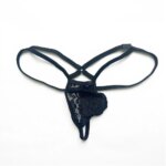 Lencería para Hombre, Bikinis de Encaje Transparente con Bolsa en U, Ropa Interior con Cinturón Delgado, Tanga de Cintura Baja, Tanga Transparente, Pantalones Cortos - Imagen 5
