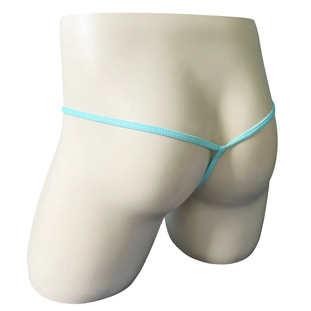 Lencería para Hombre, Bikinis de Encaje Transparente con Bolsa en U, Ropa Interior con Cinturón Delgado, Tanga de Cintura Baja, Tanga Transparente, Pantalones Cortos