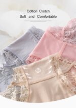 7 Uds. Ropa interior de algodón para mujer, bragas transparentes de encaje, pantalones cómodos antibacterianos de talla grande, lencería sexy femenina - Imagen 4