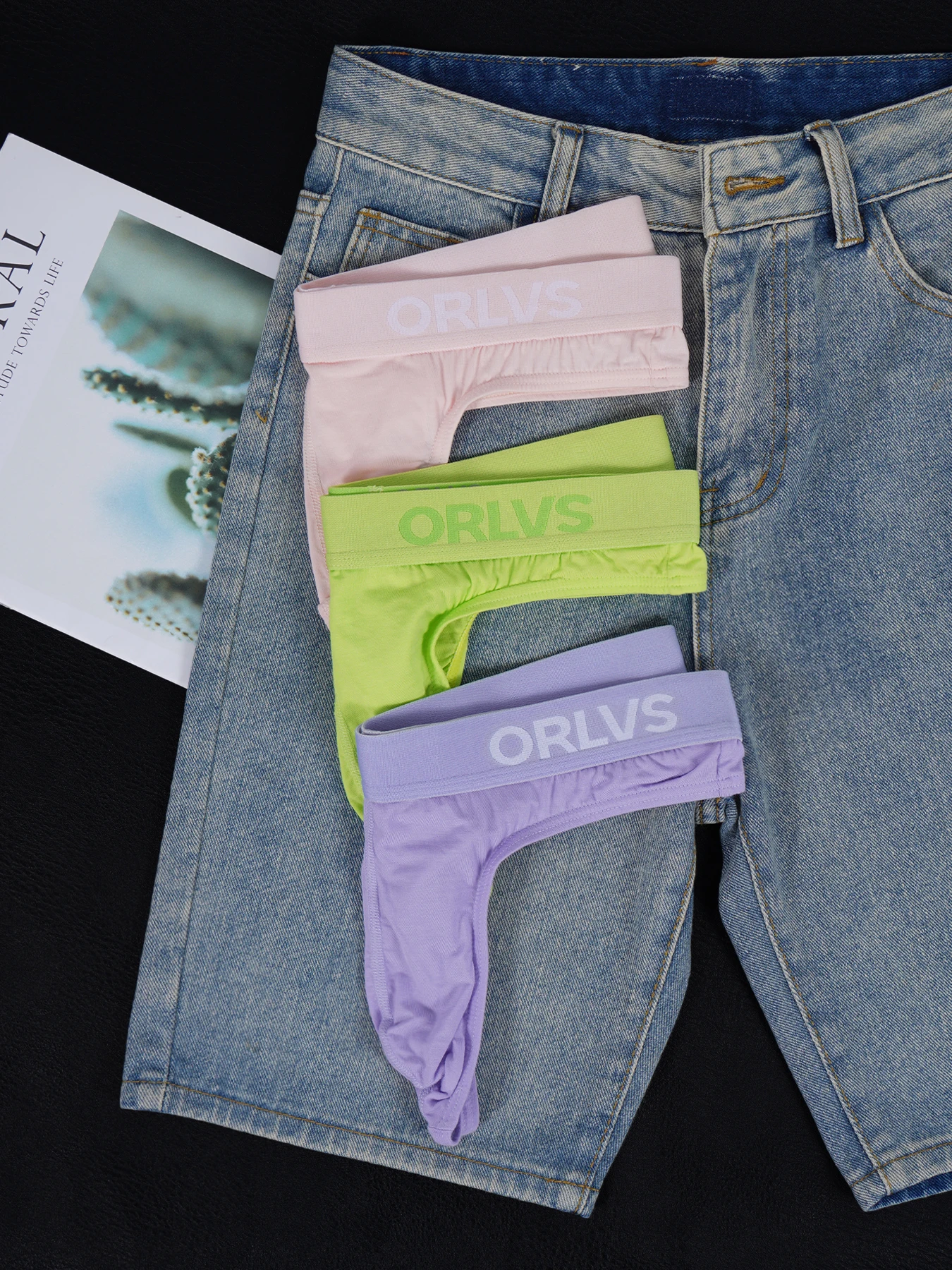 Tangas ORLVS de Seda de Hielo Modal para Hombre, Ropa Interior Suave, Transpirable, de Talle Bajo y Cómoda