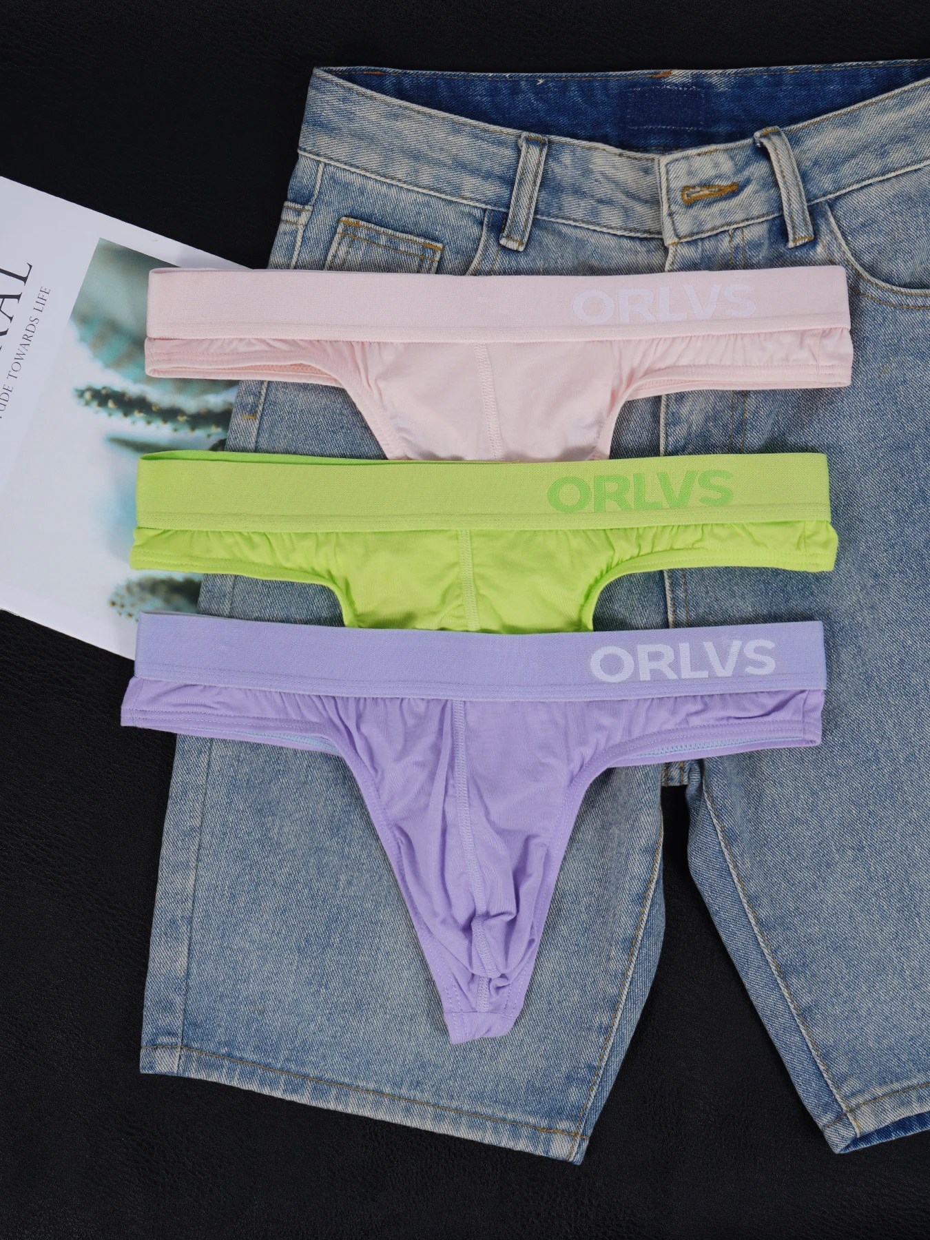 Tangas ORLVS de Seda de Hielo Modal para Hombre, Ropa Interior Suave, Transpirable, de Talle Bajo y Cómoda