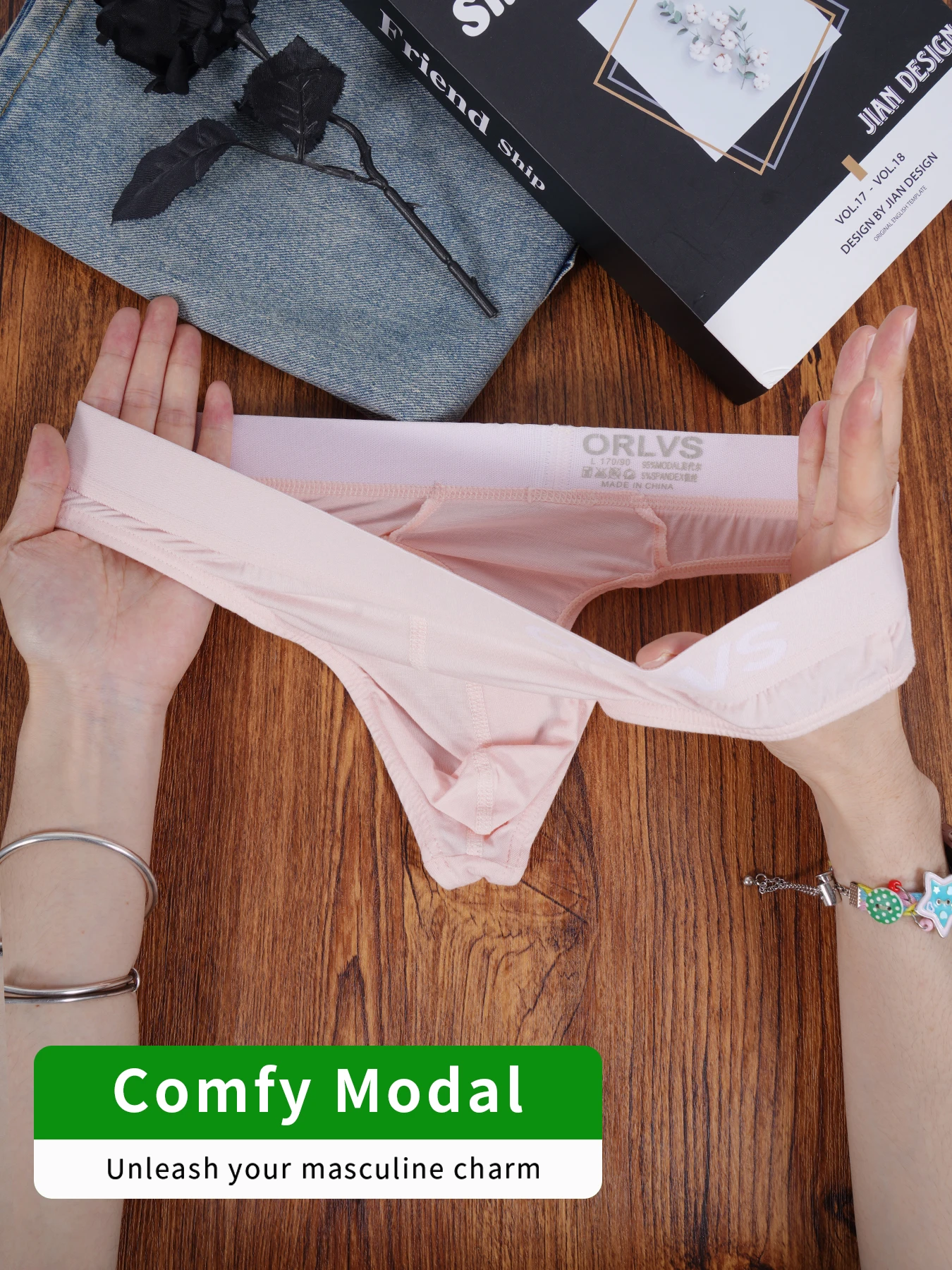 Tangas ORLVS de Seda de Hielo Modal para Hombre, Ropa Interior Suave, Transpirable, de Talle Bajo y Cómoda