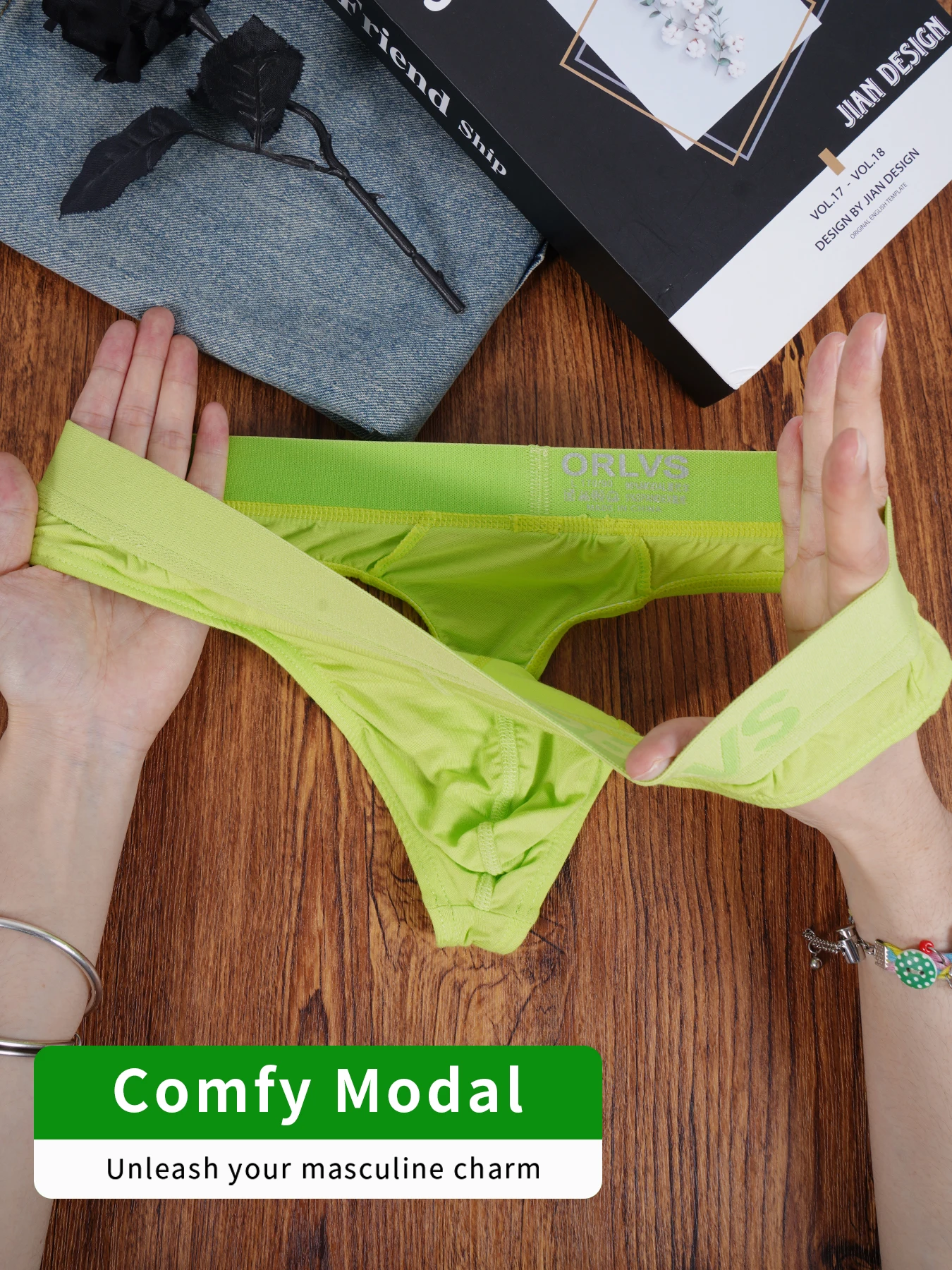 Tangas ORLVS de Seda de Hielo Modal para Hombre, Ropa Interior Suave, Transpirable, de Talle Bajo y Cómoda