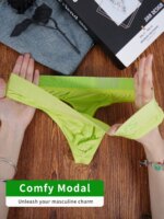 Tangas ORLVS de Seda de Hielo Modal para Hombre, Ropa Interior Suave, Transpirable, de Talle Bajo y Cómoda - Imagen 2