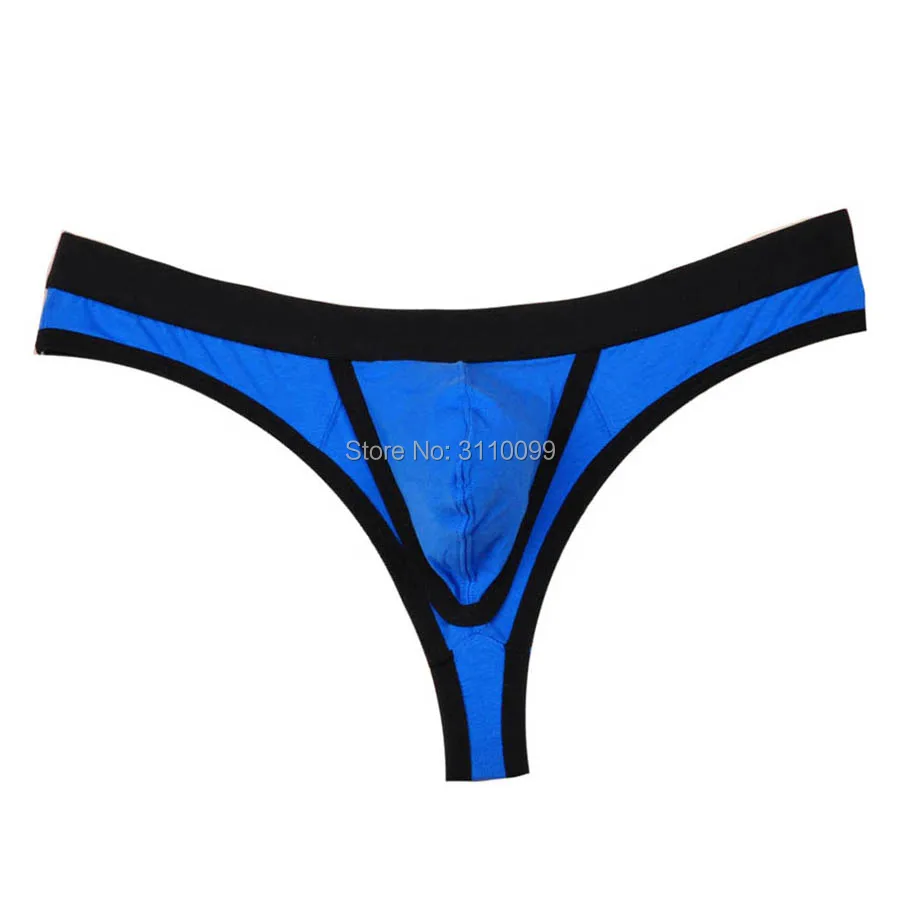 Tanga Bkini Sexy con diseño de agujero para pene para hombre, ropa interior masculina con borde cubierto elástico de retales, a la moda, encantador