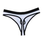 Tanga Bkini Sexy con diseño de agujero para pene para hombre, ropa interior masculina con borde cubierto elástico de retales, a la moda, encantador - Imagen 4