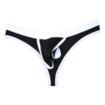 Tanga Bkini Sexy con diseño de agujero para pene para hombre, ropa interior masculina con borde cubierto elástico de retales, a la moda, encantador - Imagen 2
