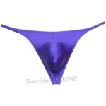 Ropa interior para hombre, Tanga, bolsa de contorno, Tangas, calzoncillos atrevidos, Bikini sedoso brillante, bragas de playa de tiro bajo para hombre, bragas suaves Sissy - Imagen 3