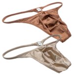 Ropa interior para hombre, Tanga, bolsa de contorno, Tangas, calzoncillos atrevidos, Bikini sedoso brillante, bragas de playa de tiro bajo para hombre, bragas suaves Sissy