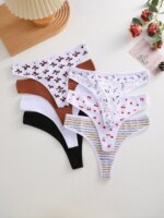 14 piezas/juego de ropa interior sexy de tanga para mujer, con diseño de lunares y rayas, cómoda, elástica, bragas para mujer, traje de baño, calzoncillos. - Imagen 2