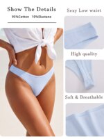 14 piezas/juego de ropa interior sexy de tanga para mujer, con diseño de lunares y rayas, cómoda, elástica, bragas para mujer, traje de baño, calzoncillos. - Imagen 6