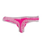 Calzoncillos tipo G-string de malla a rayas con ribete de encaje para hombre, tangas T-back, ropa interior ligera con bolsa de realce, lencería, calzoncillos sissy.
