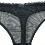 Bragas transparentes sexys para mujer, Tanga de malla, ropa interior negra de tiro bajo, CYHWR, 3 unids/lote por paquete - Imagen 5