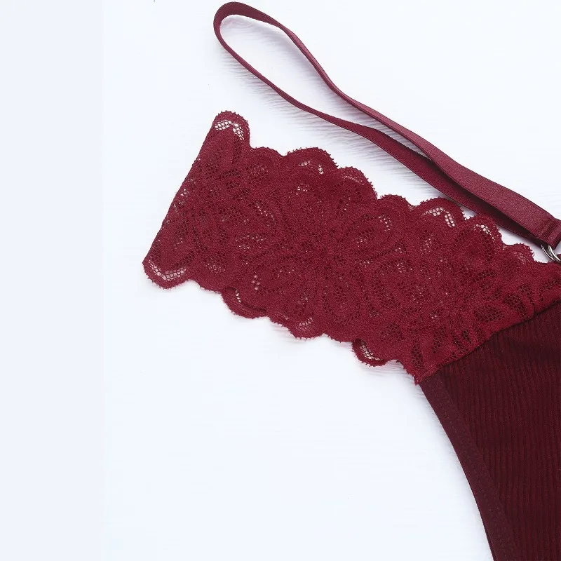 Tanga de encaje sexy con doble tirante, ropa interior femenina de talle bajo, elegante tanga transpirable, lencería elegante para mujer