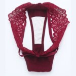 Tanga de encaje sexy con doble tirante, ropa interior femenina de talle bajo, elegante tanga transpirable, lencería elegante para mujer - Imagen 5