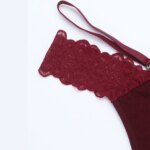 Tanga de encaje sexy con doble tirante, ropa interior femenina de talle bajo, elegante tanga transpirable, lencería elegante para mujer - Imagen 6