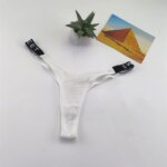 7 Uds envío rápido "Y forma" bragas sexis de algodón acanalado para mujer Tanga ropa interior "letras" estampado V-Strings de talla grande - Imagen 3